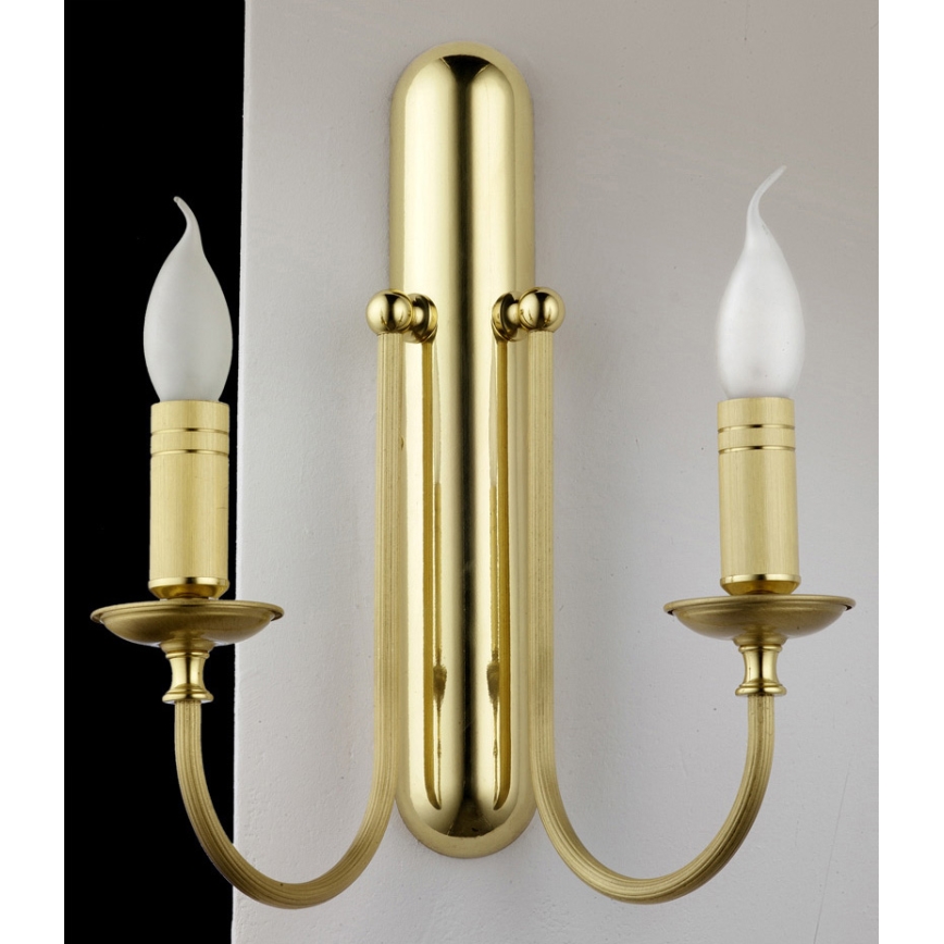 Jupiter 880-CEK2 - Επιτοίχιο φωτιστικό CEZAR 2xE14/40W/230V ματ μπρονζέ