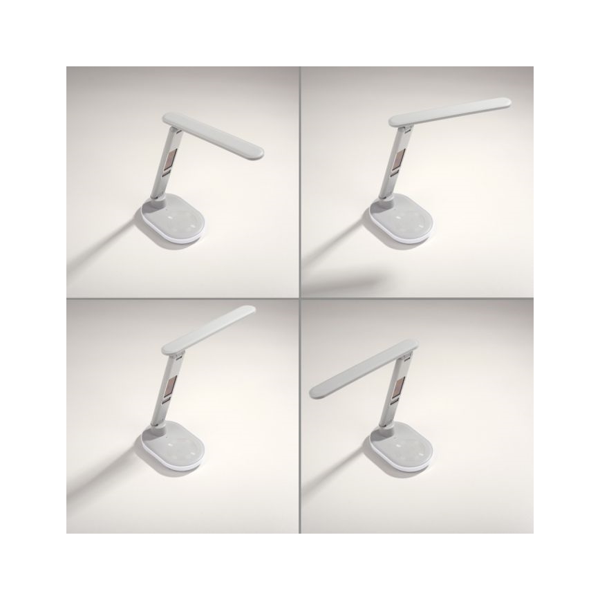 JUST LIGHT. 11018-16 - LED RGBW Ρυθμιστικός επιτραπέζιος λαμπτήρας αφής με ασύρματη φόρτιση TINA LED/4W/230V λευκός