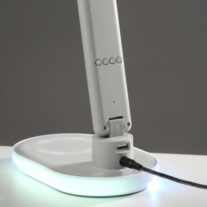 JUST LIGHT. 11018-16 - LED RGBW Ρυθμιστικός επιτραπέζιος λαμπτήρας αφής με ασύρματη φόρτιση TINA LED/4W/230V λευκός