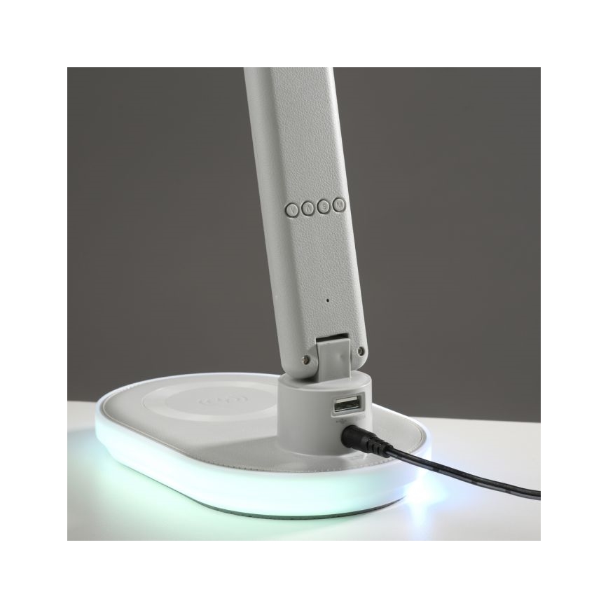 JUST LIGHT. 11018-16 - LED RGBW Ρυθμιστικός επιτραπέζιος λαμπτήρας αφής με ασύρματη φόρτιση TINA LED/4W/230V λευκός