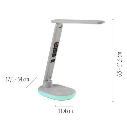 JUST LIGHT. 11018-16 - LED RGBW Ρυθμιστικός επιτραπέζιος λαμπτήρας αφής με ασύρματη φόρτιση TINA LED/4W/230V λευκός