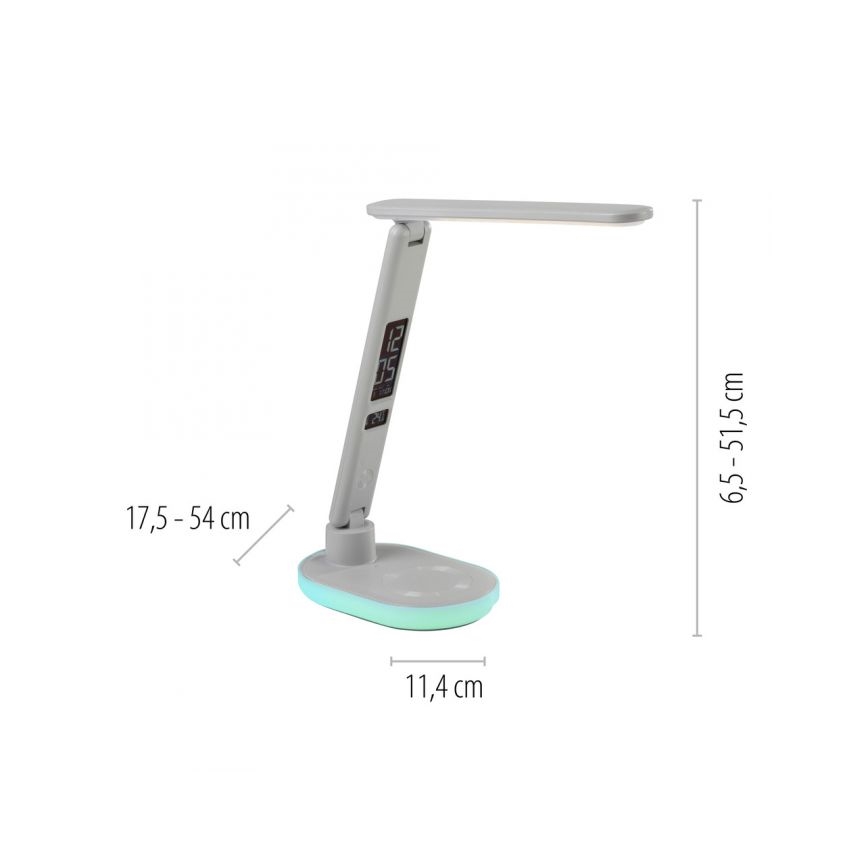 JUST LIGHT. 11018-16 - LED RGBW Ρυθμιστικός επιτραπέζιος λαμπτήρας αφής με ασύρματη φόρτιση TINA LED/4W/230V λευκός