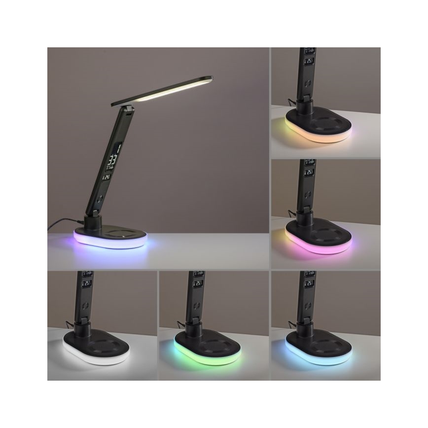 JUST LIGHT. 11018-18 - LED RGBW LED Επιτραπέζιο φωτιστικό αφής με δυνατότητα αυξομείωσης φωτισμού και ασύρματης φόρτισης TINA LED/4W/230V