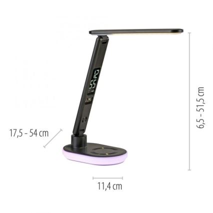 JUST LIGHT. 11018-18 - LED RGBW LED Επιτραπέζιο φωτιστικό αφής με δυνατότητα αυξομείωσης φωτισμού και ασύρματης φόρτισης TINA LED/4W/230V