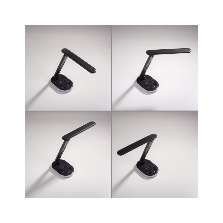 JUST LIGHT. 11018-18 - LED RGBW Ρυθμιζόμενο επιτραπέζιο φωτιστικό με έλεγχο αφής και ασύρματη φόρτιση TINA LED/4W/230V μαύρο
