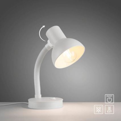 JUST LIGHT. 11080-16 - Ευέλικτο επιτραπέζιο φωτιστικό FLEXI 1xE27/25W/230V λευκό
