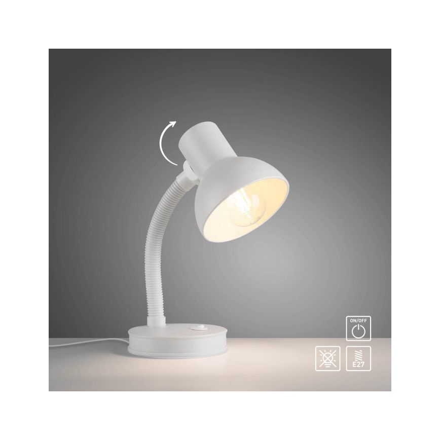 JUST LIGHT. 11080-16 - Ευέλικτος επιτραπέζιος λαμπτήρας FLEXI 1xE27/25W/230V λευκός