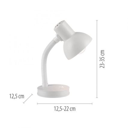 JUST LIGHT. 11080-16 - Ευέλικτος επιτραπέζιος λαμπτήρας FLEXI 1xE27/25W/230V λευκός