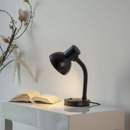 JUST LIGHT. 11080-18 - Επιτραπέζιο φωτιστικό FLEXI με ευλύγιστο βραχίονα 1xE27/25W/230V μαύρο