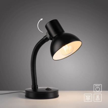 JUST LIGHT. 11080-18 - Ευέλικτο επιτραπέζιο λαμπτήρα FLEXI 1xE27/25W/230V μαύρο