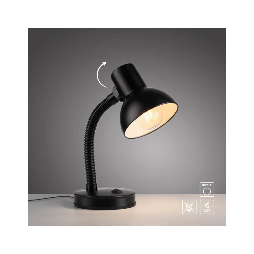 JUST LIGHT. 11080-18 - Ευέλικτο επιτραπέζιο λαμπτήρα FLEXI 1xE27/25W/230V μαύρο