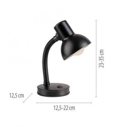JUST LIGHT. 11080-18 - Ευέλικτο επιτραπέζιο λαμπτήρα FLEXI 1xE27/25W/230V μαύρο