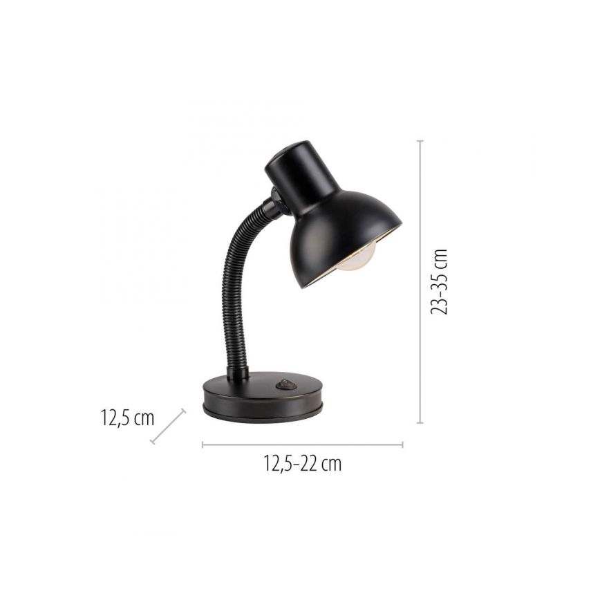 JUST LIGHT. 11080-18 - Ευέλικτο επιτραπέζιο λαμπτήρα FLEXI 1xE27/25W/230V μαύρο