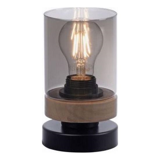 JUST LIGHT. 11310-18 - Eπιτραπέζιο φωτιστικό PASQUAL 1xE27/40W/230V μαύρο/Καουτσουκόδεντρο