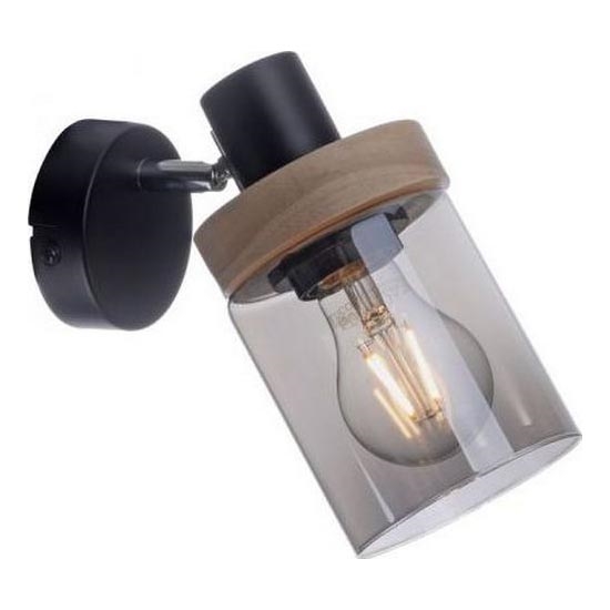 JUST LIGHT. 11311-18 - Προβολέας τοίχου PASQUAL 1xE27/40W/230V μαύρο/καουτσουκόδεντρο