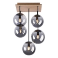 JUST LIGHT. 11395-79 - Κρεμαστό φωτιστικό WIDOW 5xE14/25W/230V δρυς