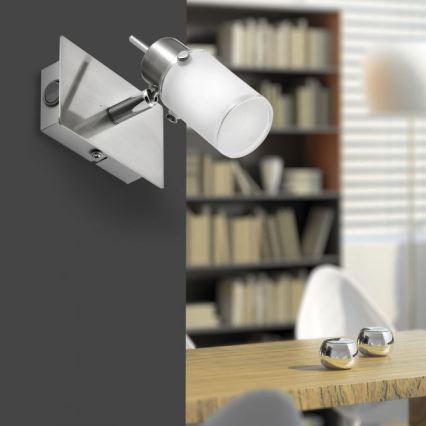 JUST LIGHT. 11931-55 - Φωτιστικό σποτ τοίχου LED MAX 1xGU10/4W/230V ματ χρώμιο