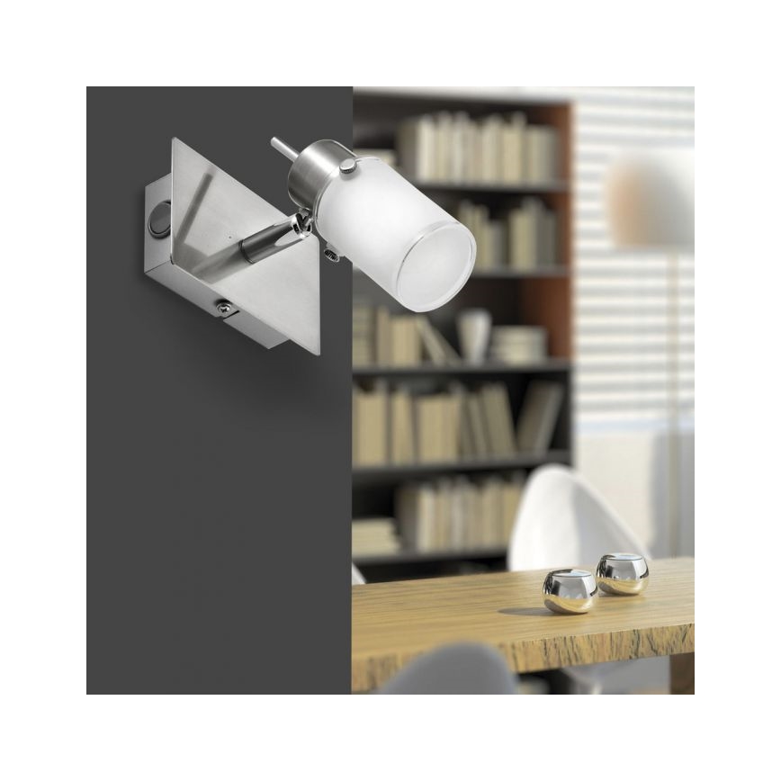 JUST LIGHT. 11931-55 - Φωτιστικό σποτ τοίχου LED MAX 1xGU10/4W/230V ματ χρώμιο