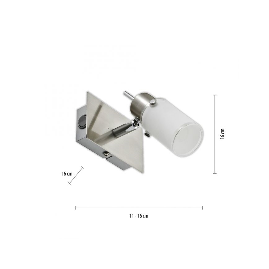 JUST LIGHT. 11931-55 - Φωτιστικό σποτ τοίχου LED MAX 1xGU10/4W/230V ματ χρώμιο