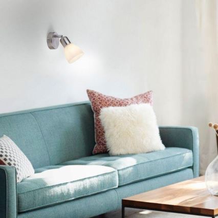 JUST LIGHT. 11951-55 - Σποτ τοίχου KARO 1xE14/40W/230V ματ χρώμιο