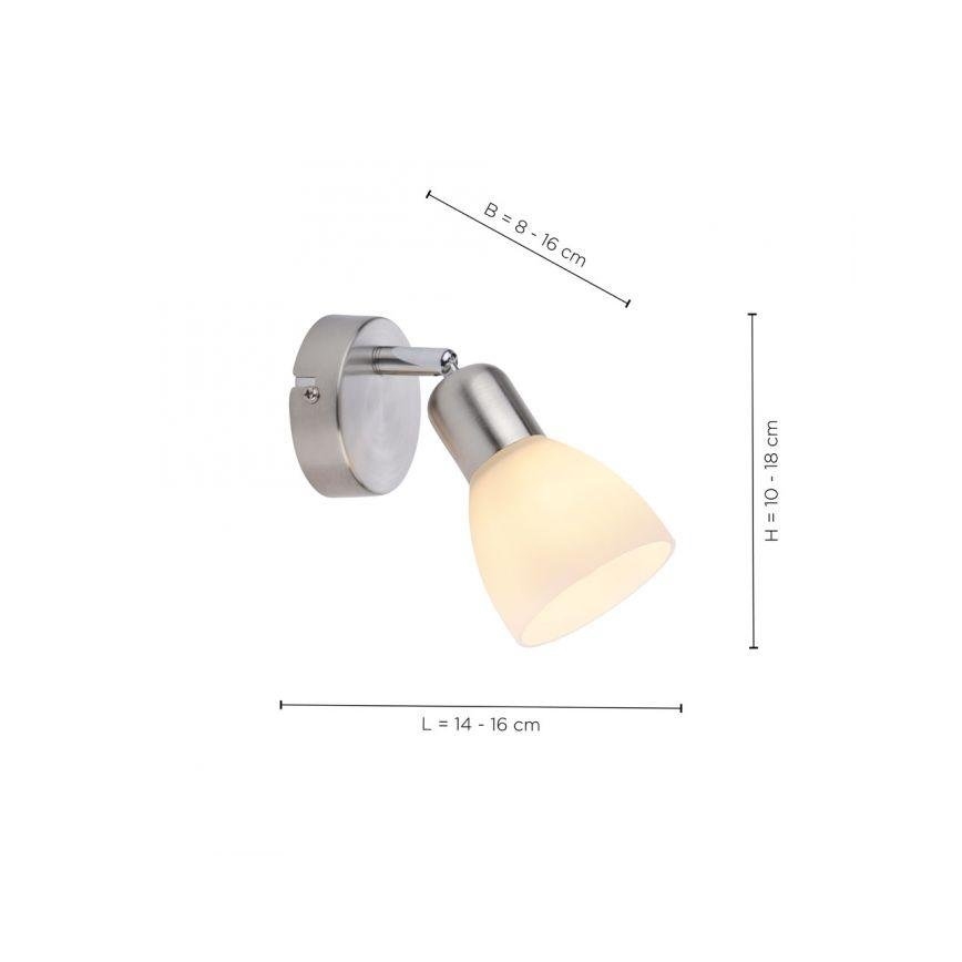 JUST LIGHT. 11951-55 - Σποτ τοίχου KARO 1xE14/40W/230V ματ χρώμιο