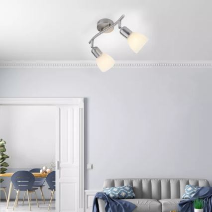 JUST LIGHT. 11952-55 - Φωτιστικό σποτ KARO 2xE14/40W/230V ματ χρώμιο