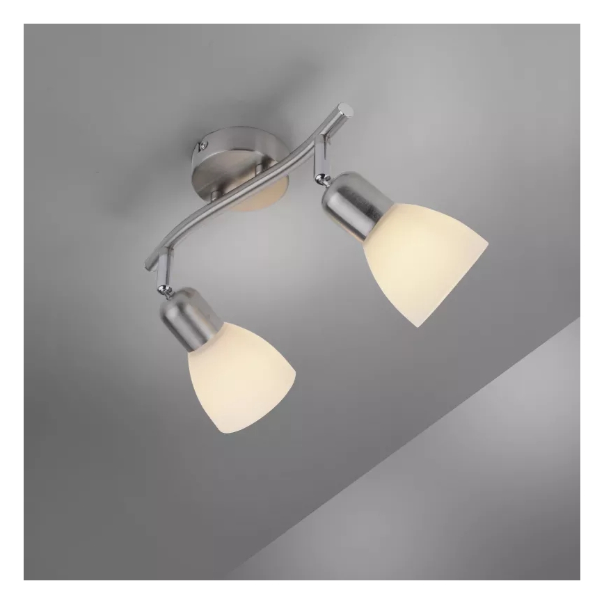 JUST LIGHT. 11952-55 - Φωτιστικό σποτ KARO 2xE14/40W/230V ματ χρώμιο