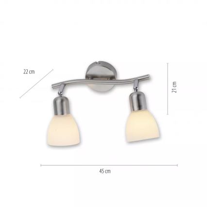 JUST LIGHT. 11952-55 - Φωτιστικό σποτ KARO 2xE14/40W/230V ματ χρώμιο