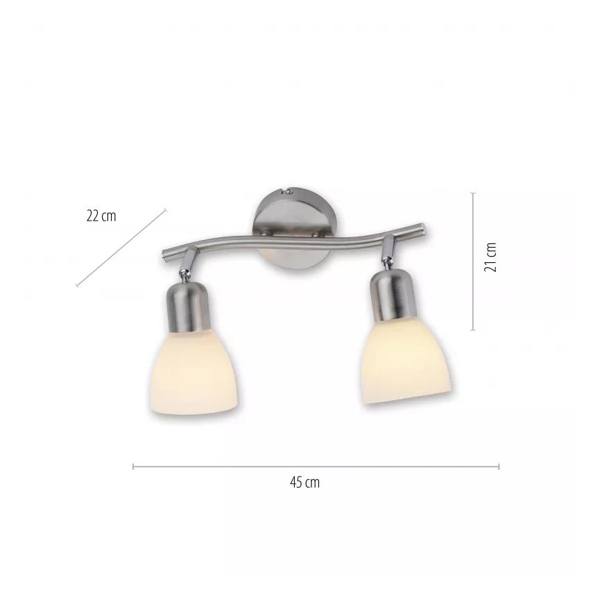 JUST LIGHT. 11952-55 - Φωτιστικό σποτ KARO 2xE14/40W/230V ματ χρώμιο