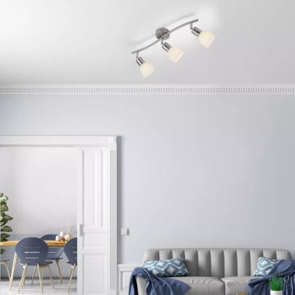 JUST LIGHT. 11953-55 - Σποτ φωτιστικό KARO 3xE14/40W/230V ματ χρώμιο