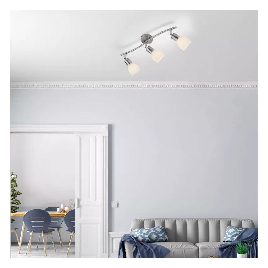 JUST LIGHT. 11953-55 - Σποτ φωτιστικό KARO 3xE14/40W/230V ματ χρώμιο
