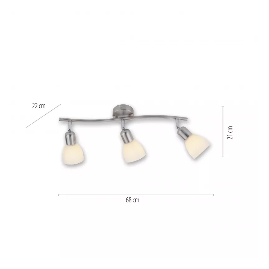 JUST LIGHT. 11953-55 - Σποτ φωτιστικό KARO 3xE14/40W/230V ματ χρώμιο