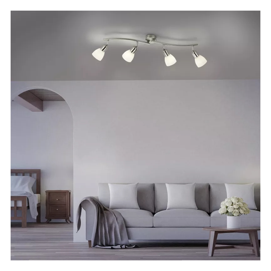 JUST LIGHT. 11954-55 - Σποτ οροφής KARO 4xE14/40W/230V ματ χρώμιο