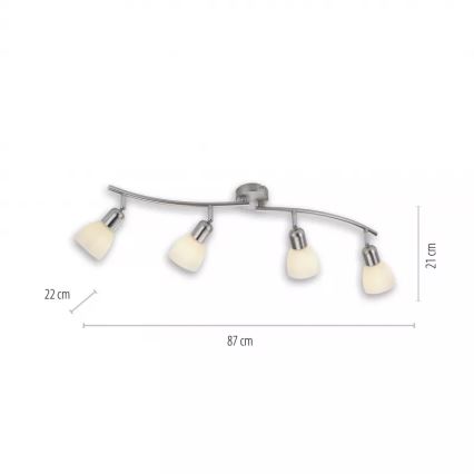 JUST LIGHT. 11954-55 - Σποτ οροφής KARO 4xE14/40W/230V ματ χρώμιο