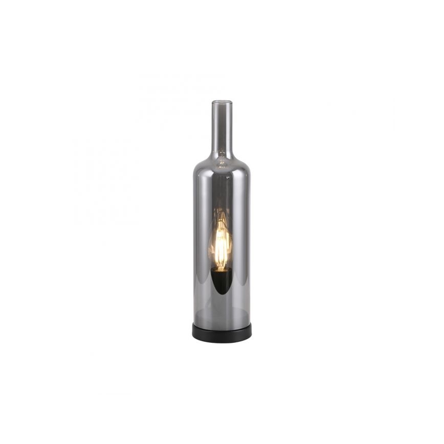 JUST LIGHT. 14006-25 - Επιτραπέζιο φωτιστικό BOTTLE 1xE14/25W/230V μαύρο/καπνιστό