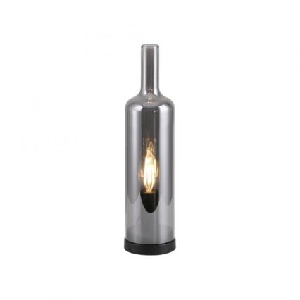 JUST LIGHT. 14006-25 - Επιτραπέζιο φωτιστικό BOTTLE 1xE14/25W/230V μαύρο/καπνιστό