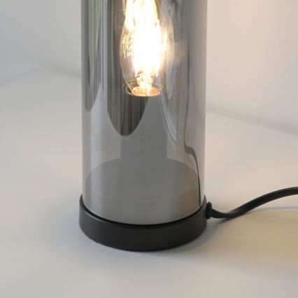 JUST LIGHT. 14006-25 - Επιτραπέζιο φωτιστικό BOTTLE 1xE14/25W/230V μαύρο/καπνιστό