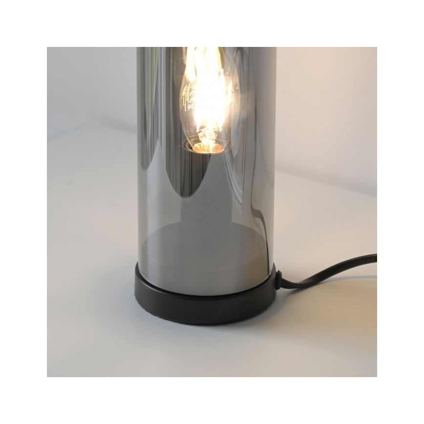 JUST LIGHT. 14006-25 - Επιτραπέζιο φωτιστικό BOTTLE 1xE14/25W/230V μαύρο/καπνιστό