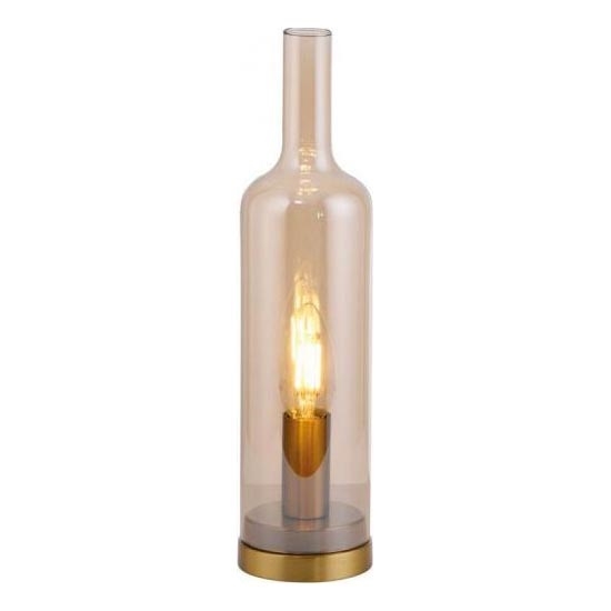 JUST LIGHT. 14006-27 - Επιτραπέζιο φωτιστικό BOTTLE 1xE14/25W/230V μπεζ/καπνιστό