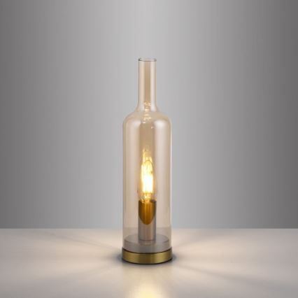 JUST LIGHT. 14006-27 - Επιτραπέζιο φωτιστικό BOTTLE 1xE14/25W/230V μπεζ/καπνιστό
