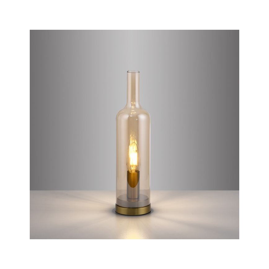 JUST LIGHT. 14006-27 - Επιτραπέζιο φωτιστικό BOTTLE 1xE14/25W/230V μπεζ/καπνιστό
