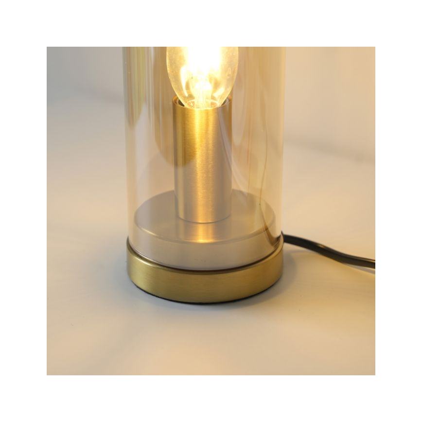 JUST LIGHT. 14006-27 - Επιτραπέζιο φωτιστικό BOTTLE 1xE14/25W/230V μπεζ/καπνιστό
