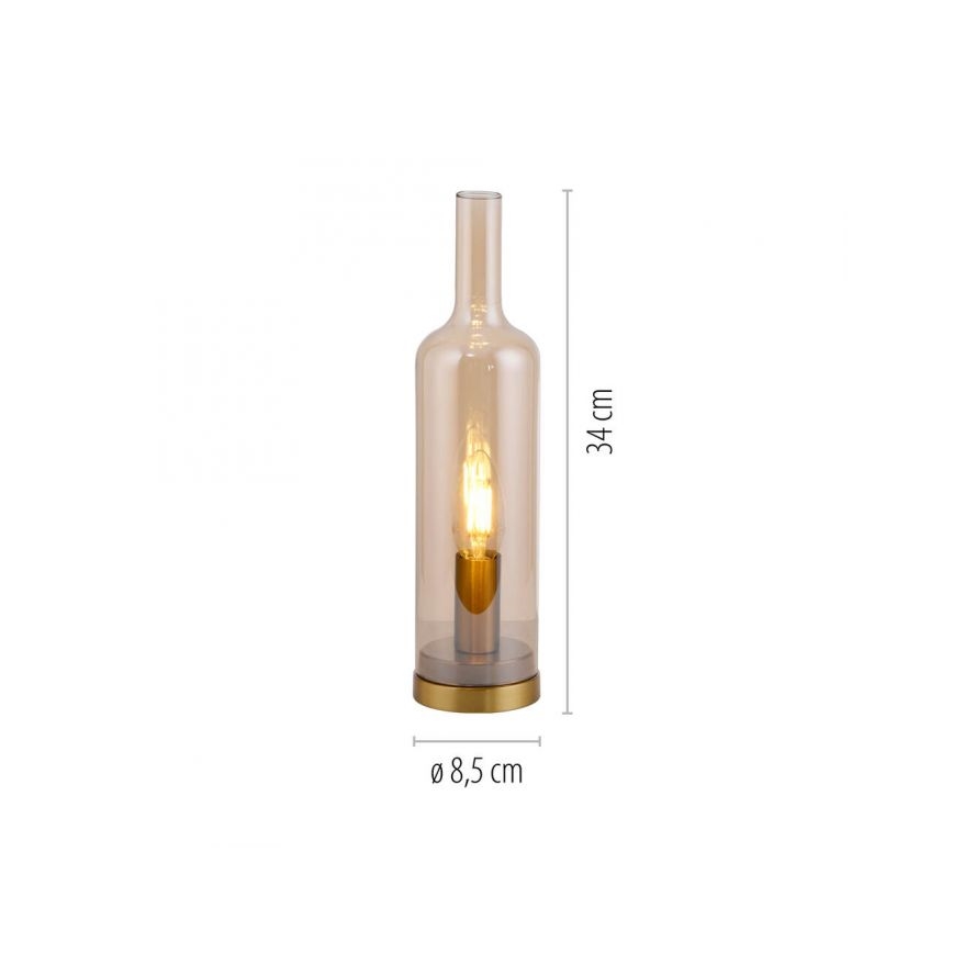 JUST LIGHT. 14006-27 - Επιτραπέζιο φωτιστικό BOTTLE 1xE14/25W/230V μπεζ/καπνιστό