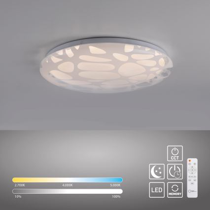 JUST LIGHT. 14009-16 - LED Ρυθμιζόμενο φωτιστικό οροφής ART PLAFO LED/20W/230V 2700-6500K διάμ. 38 cm λευκό + τηλεχειριστήριο