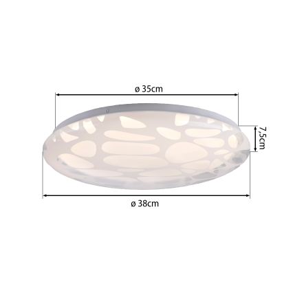 JUST LIGHT. 14009-16 - LED Ρυθμιζόμενο φωτιστικό οροφής ART PLAFO LED/20W/230V 2700-6500K διάμ. 38 cm λευκό + τηλεχειριστήριο