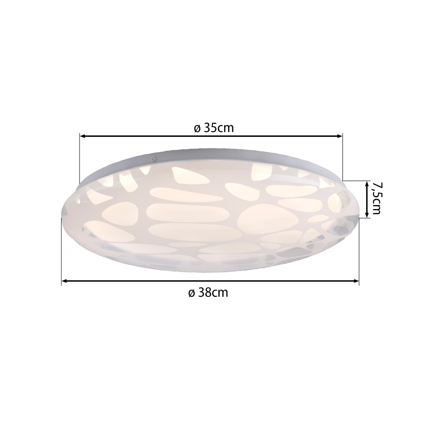 JUST LIGHT. 14009-16 - LED Ρυθμιζόμενο φωτιστικό οροφής ART PLAFO LED/20W/230V 2700-6500K διάμ. 38 cm λευκό + τηλεχειριστήριο
