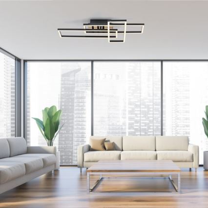 JUST LIGHT. 14051-79 - LED φωτιστικό οροφής AKUSTIKA LED/20,5W/230V δρυς/μαύρο