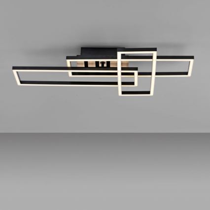 JUST LIGHT. 14051-79 - LED φωτιστικό οροφής AKUSTIKA LED/20,5W/230V δρυς/μαύρο