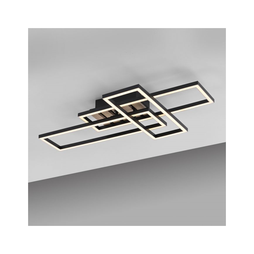 JUST LIGHT. 14051-79 - LED φωτιστικό οροφής AKUSTIKA LED/20,5W/230V δρυς/μαύρο