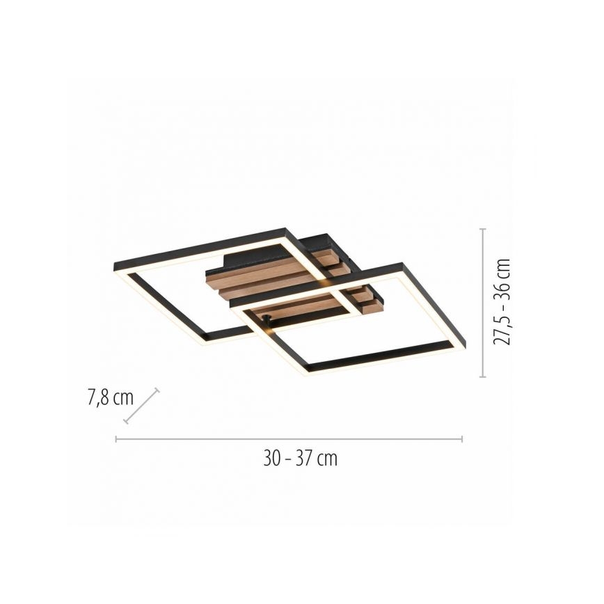 JUST LIGHT. 14053-79 - Φωτιστικό οροφής LED AKUSTIKA LED/15W/230V δρυς/μαύρο